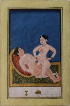 Desnudo Painting - Asanas de un manuscrito de Kalpa Sutra o Koka Shastra sexy